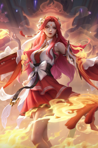 Redhead woman, game character, Honor of Kings, 240x320 wallpaper