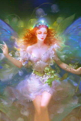 Beautiful, angel, fantasy, art, 240x320 wallpaper