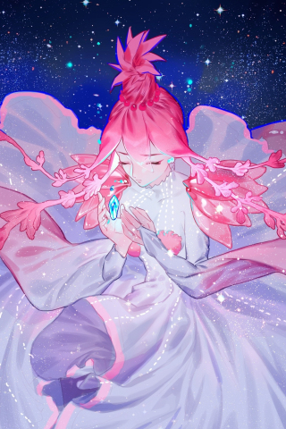 Pink hair, anime girl, Houseki no Kuni, 240x320 wallpaper