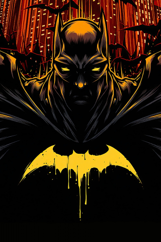 Game art, dark, Batman, 240x320 wallpaper