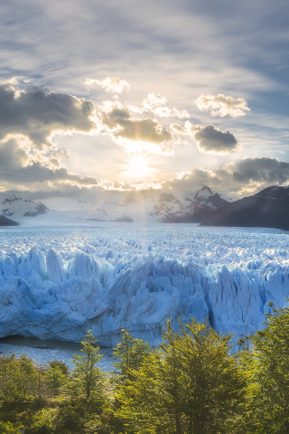Iceberg, glacier lake, nature, 320x480 wallpaper