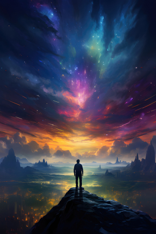 The Dreamy and colourful sky, fantasy, explorer, 240x320 wallpaper
