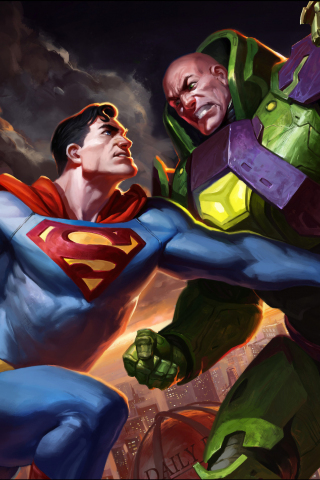 Superman vs lex luther, dc comics, artwork, 240x320 wallpaper