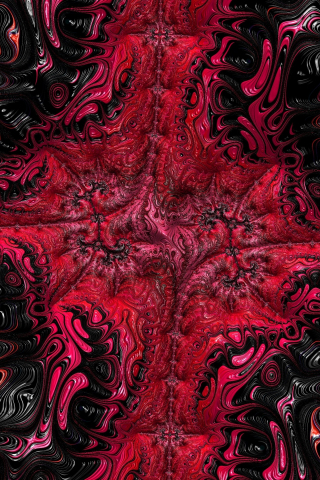 Fractal, glitch art, red and black, abstract, 240x320 wallpaper