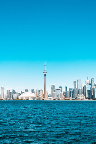 Sunny day, cityscape, Buildings, city, sky, Toronto, 240x320 wallpaper
