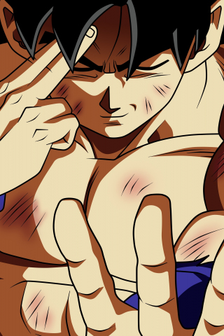 Goku, shirtless, anime, dragon ball, 240x320 wallpaper