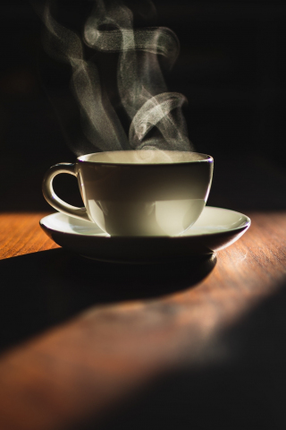 Coffee cup, morning, 240x320 wallpaper
