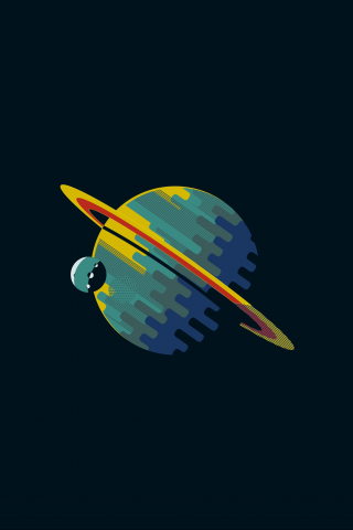 Minimal, planet, Saturn, 240x320 wallpaper