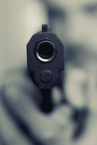 Pistol, gun, close up, blur, 240x320 wallpaper