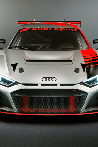 Audi R8 LMS GT3, 2019, sports car, Paris motor show, 240x320 wallpaper