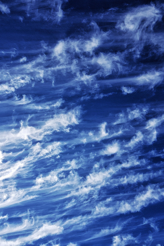 Blue sky, sunny day, white clouds, 240x320 wallpaper