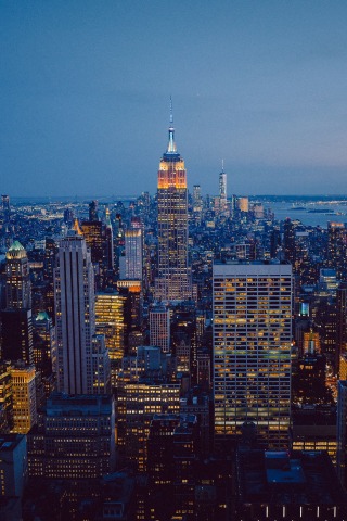 City, New York, evening, cityscape, metropolis, 240x320 wallpaper