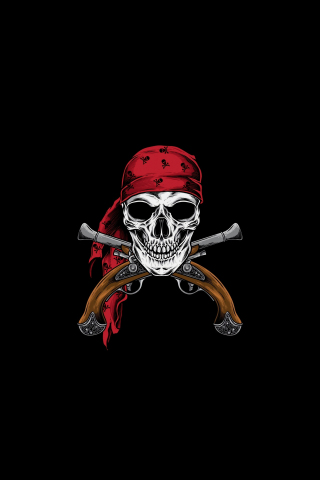 Pirate, skull, minimal, 240x320 wallpaper
