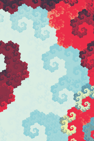 Fractal, red pattern, abstract, 240x320 wallpaper