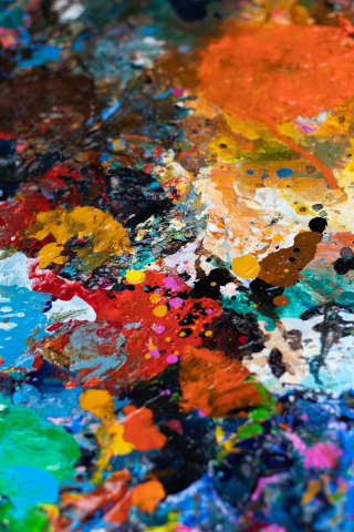 Colorful, spots, color drops, abstraction, art, 240x320 wallpaper