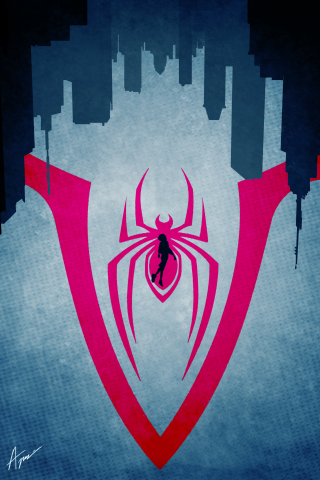 Spider-Man: Into the Spider-Verse, spider-man, illustrated poster, 240x320 wallpaper