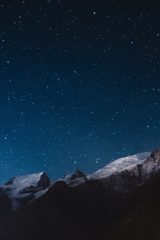 Night, mountains, stars, nature, sky, 240x320 wallpaper