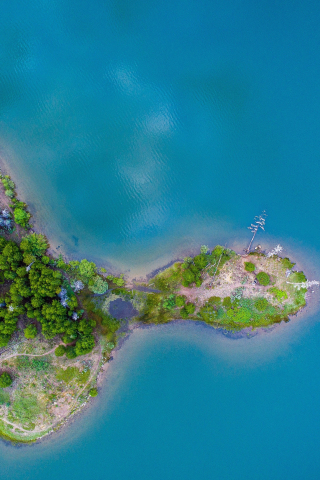 Island, aerial view, nature, sea, 240x320 wallpaper