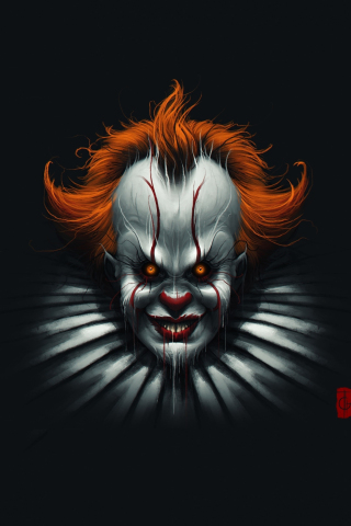 Clown, face, creepy, minimal, 240x320 wallpaper