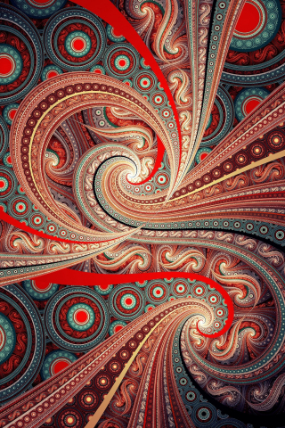 Fractal, wavy pattern, abstract, 240x320 wallpaper