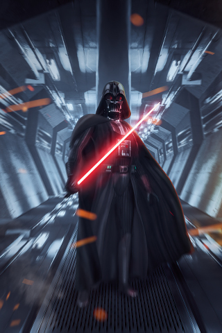 Darth Vader, Star Wars: Dark Forces, video game, art, 240x320 wallpaper