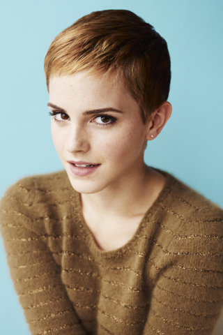 Emma watson, short hair, british celebrity, 240x320 wallpaper