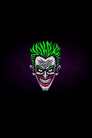 Joker, face, green hair, minimal, 240x320 wallpaper