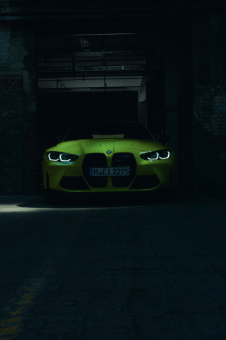 BMW M4 Competition X Alcantara, 2023, into the garage, 240x320 wallpaper