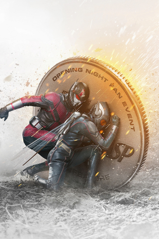 Ant-man and The Wasp, behind coin, action movie, 2018, 240x320 wallpaper