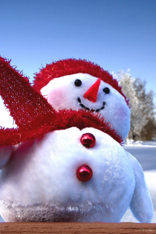 Snowman, winter, fun, holiday, 240x320 wallpaper