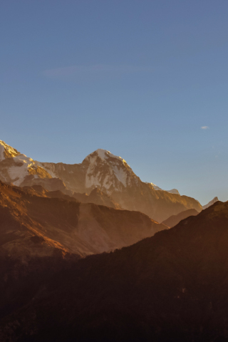 Annapurna, mountains, sunny day, blue sky, horizon, 240x320 wallpaper