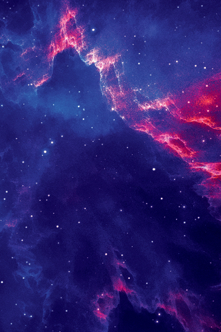Starry and cloudy, cosmos, galaxy, clouds, 240x320 wallpaper