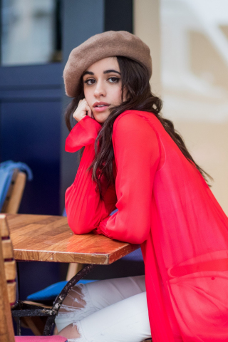 Camila Cabello, red dress, 2018, photoshoot, 240x320 wallpaper