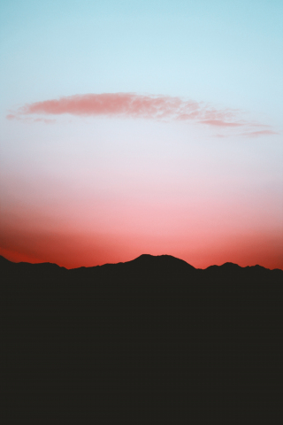 Silhouette, sunset, hills, minimal, 240x320 wallpaper