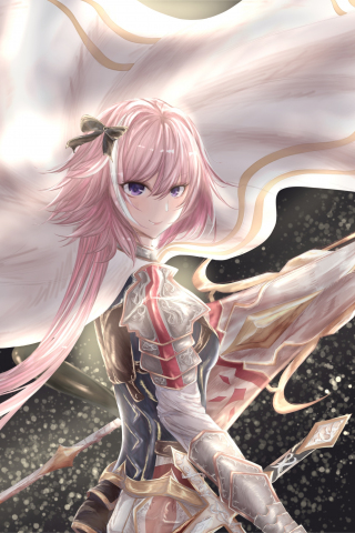 Warrior, pink hair, Fate/Grand Order, Astolfo, art, 240x320 wallpaper