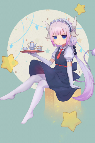 Download wallpaper 240x320 maid, minimal, kanna kamui, old mobile, cell  phone, smartphone, 240x320 hd image background, 4580