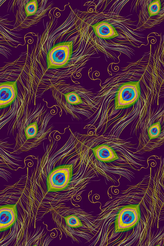 Feathers, peacock, patterns, 240x320 wallpaper