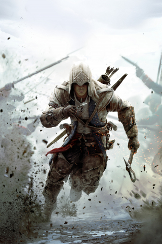 Assassin's Creed 3, game, Assassin run, 240x320 wallpaper