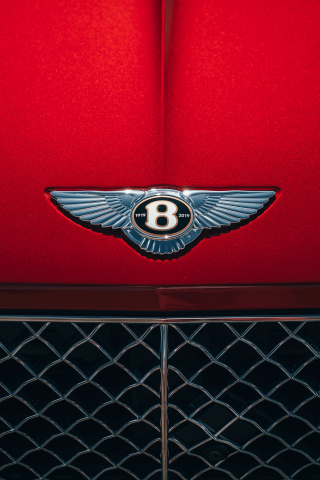 Bentley, close up, logo, 240x320 wallpaper