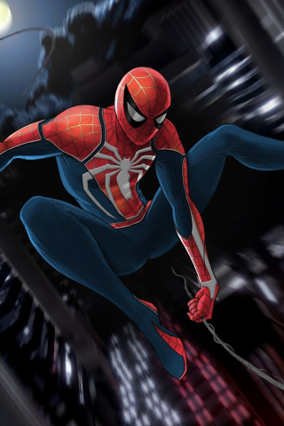 Artwork, swing, marvel, Spider-man, 240x320 wallpaper