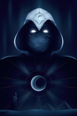 The Moon Knight, god avatar, minimal art, 240x320 wallpaper