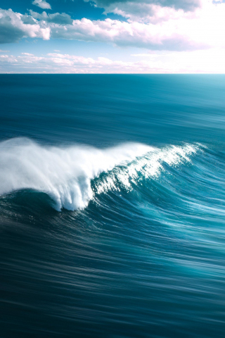 Blue, tide, sea waves, body of water, 240x320 wallpaper