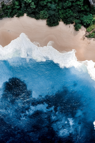 Nature, beach, coast, aerial view, 240x320 wallpaper