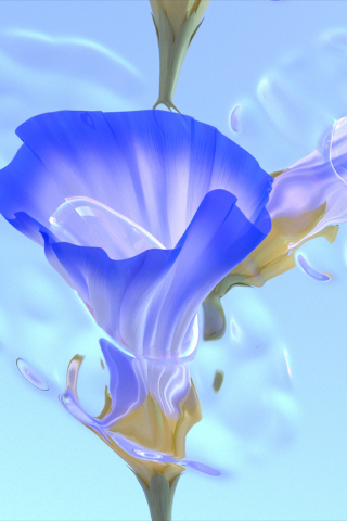 Blue flowers, abstractions, 240x320 wallpaper