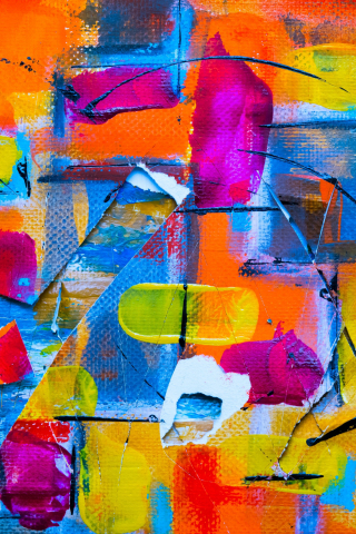 Canvas, brush strokes, artwork, colorful, 240x320 wallpaper