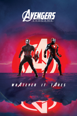 Captain America, Iron Man, Avengers: Endgame, movie, art, 240x320 wallpaper