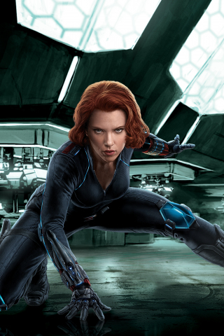 Scarlett Johansson as Black Widow, Avengers, movie, 240x320 wallpaper