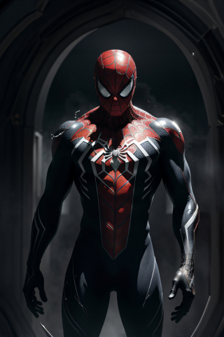 Confident, already ready for defence, Spider-man art, 240x320 wallpaper