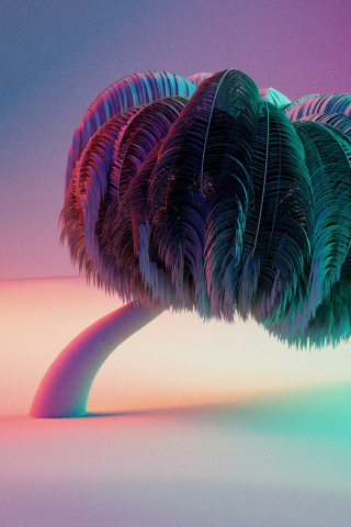 Digital art, gradient, palm tree, 240x320 wallpaper