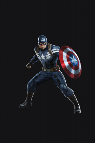 Captain America, superhero, marvel comics, minimal, 240x320 wallpaper